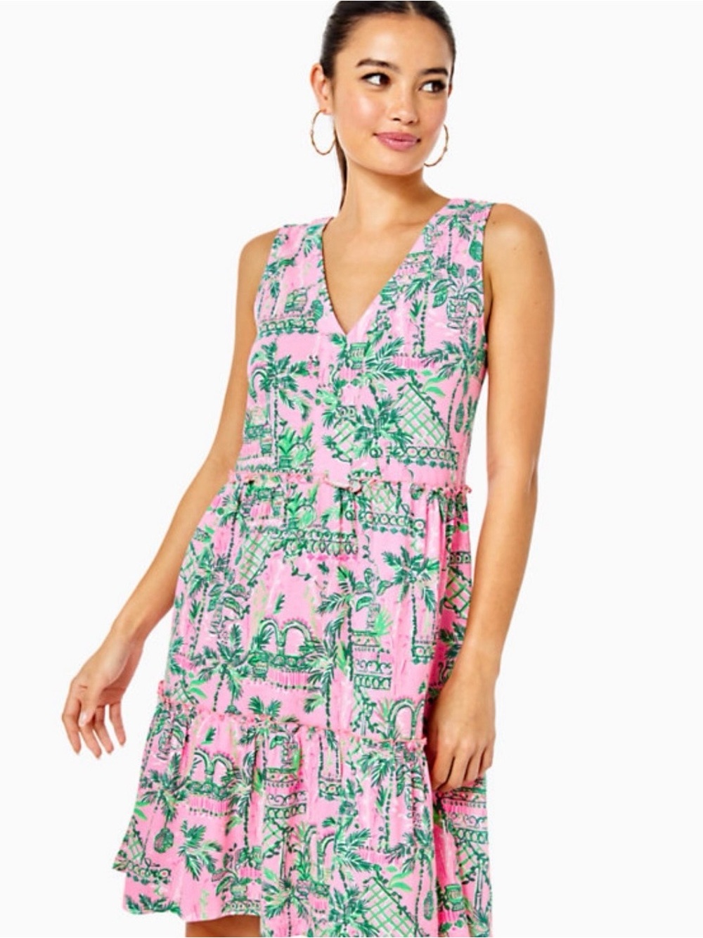 Lily Pulitzer Lorina Dress in Always Worth It pink and green. Size small.
